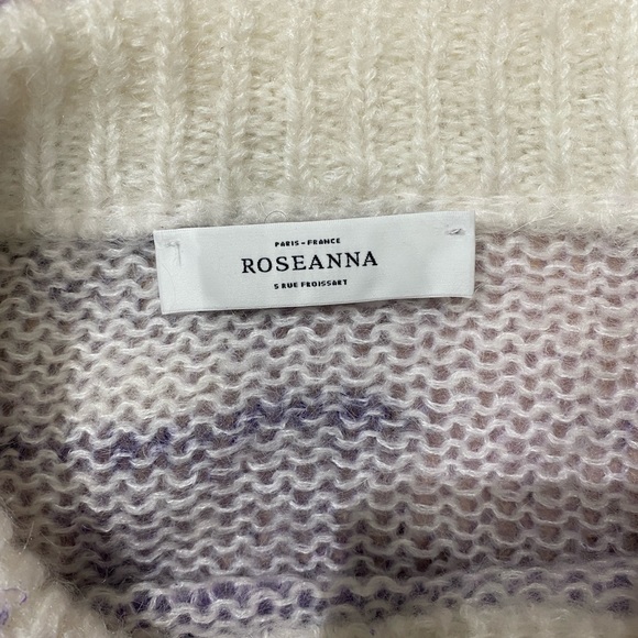 Cream Roseanne mohair blend sweater with purple paint detail - Picture 3 of 4
